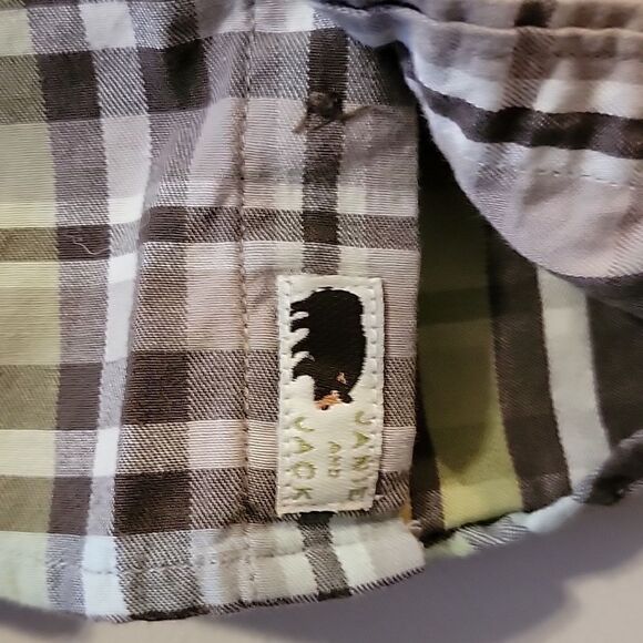 JANIE AND JACK BROWN PLAID DRESS SHIRT, SIZE 12-18 MONTHS - Picture 3 of 5